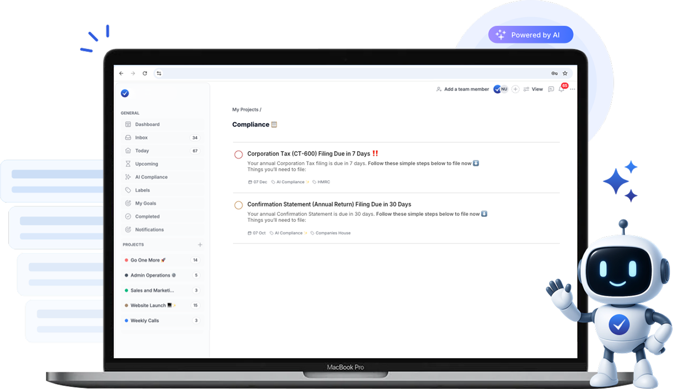 Productivity Dashboard Mockup